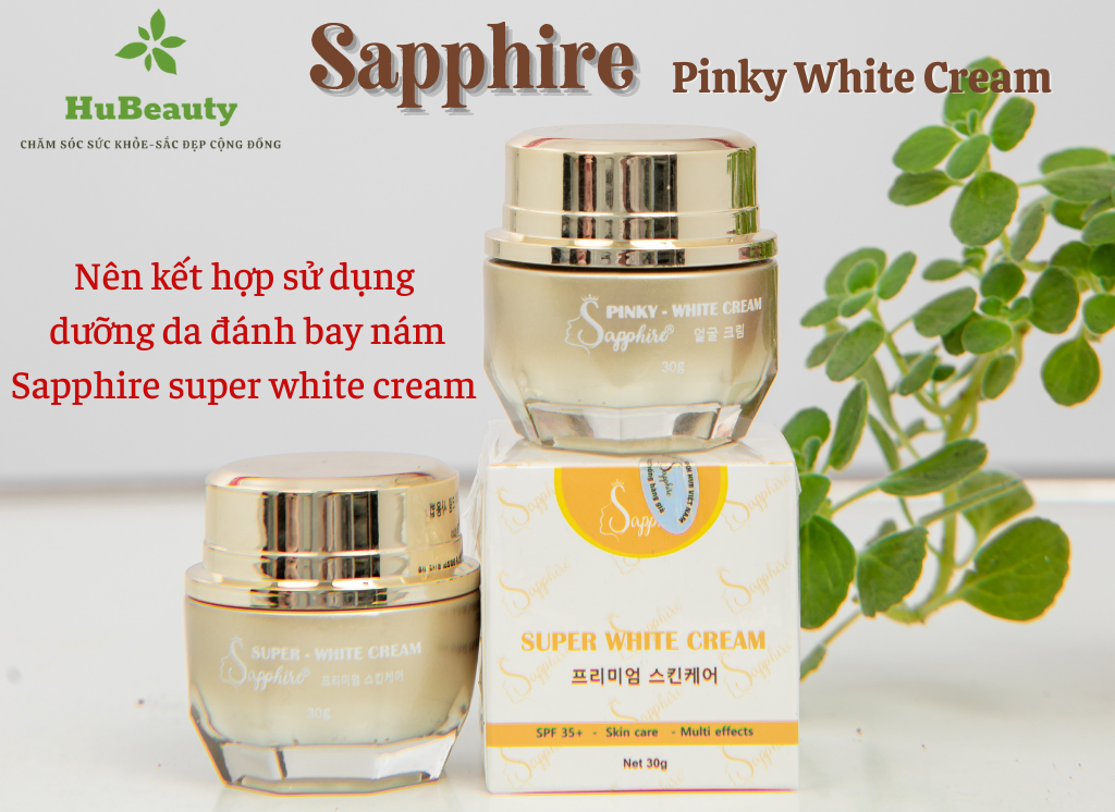 Kem dưỡng da mặt siêu kích trắng Sapphire Pinky White Cream 4