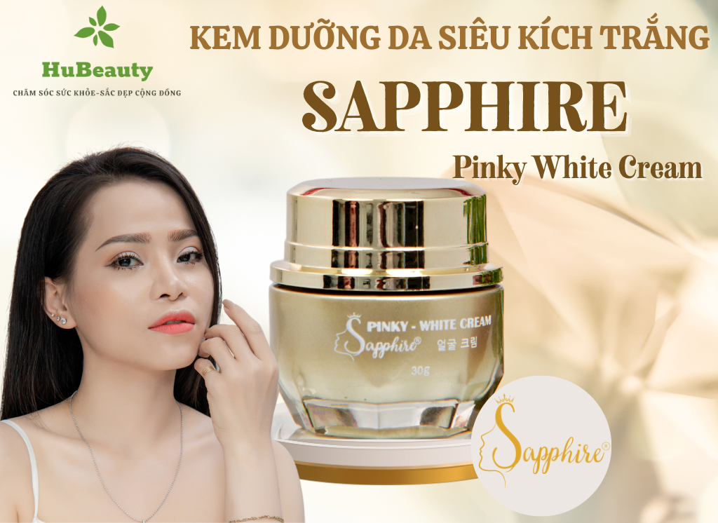 Kem dưỡng da mặt siêu kích trắng Sapphire Pinky White Cream 9