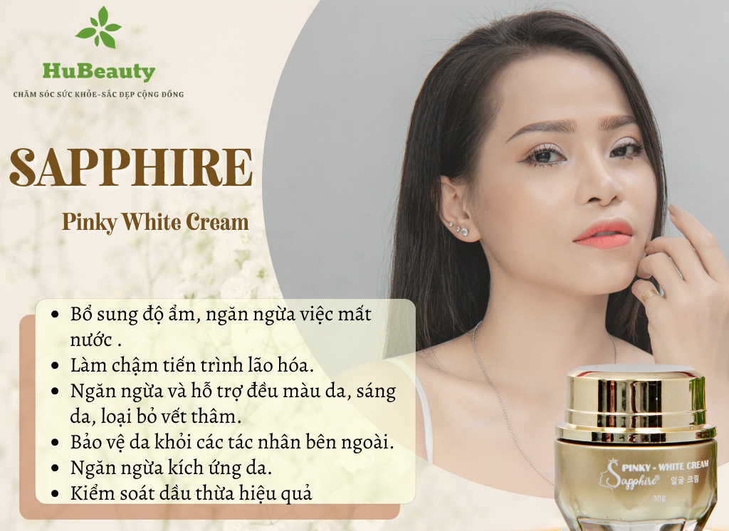 Kem dưỡng da mặt siêu kích trắng Sapphire Pinky White Cream 7