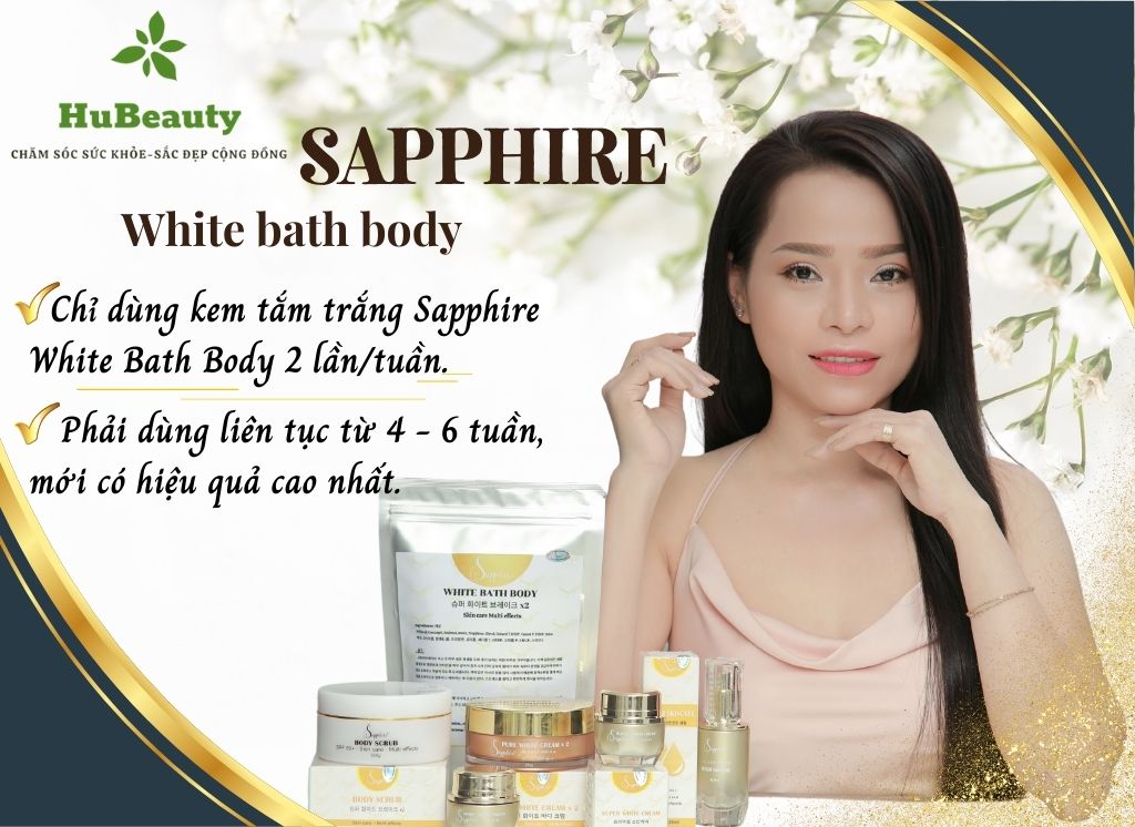 Kem tắm trắng Sapphire White Bath Body 7