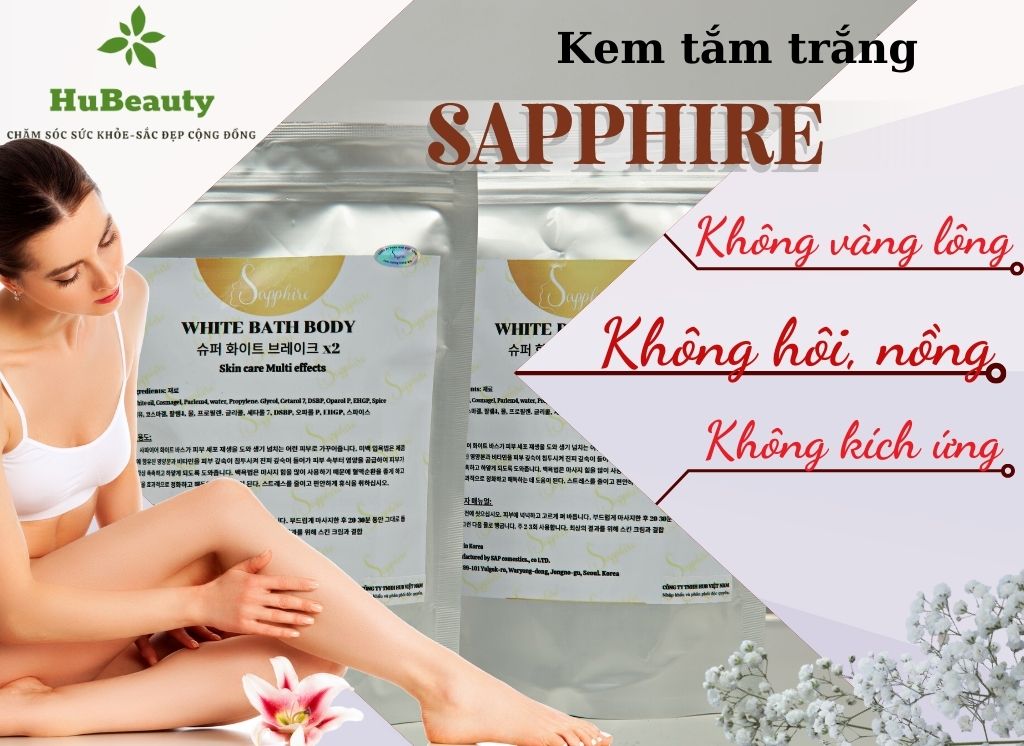 Kem tắm trắng Sapphire White Bath Body 8