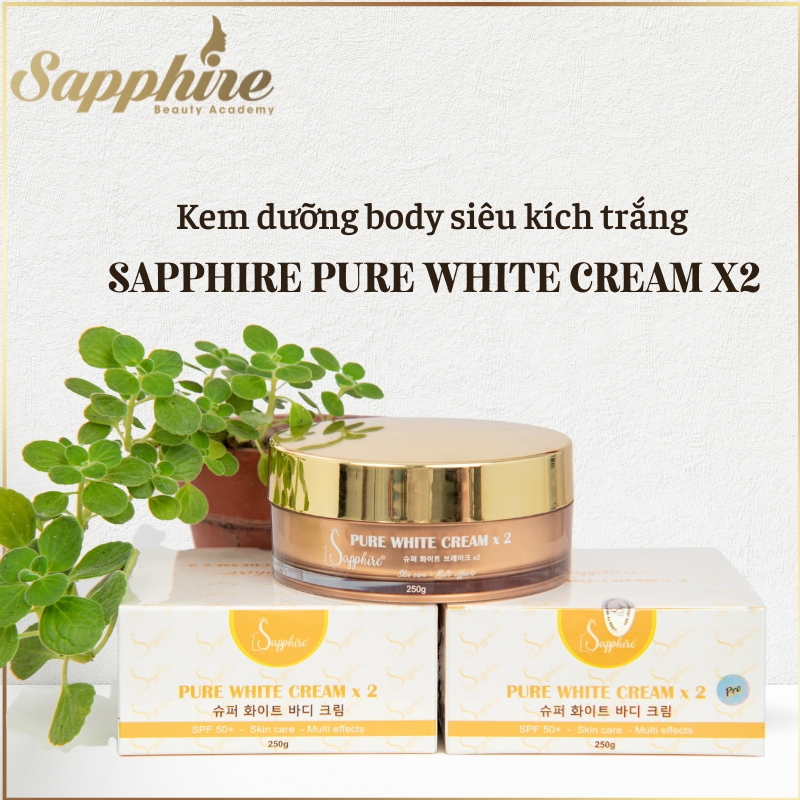 Kem dưỡng siêu kích trắng body Sapphire Pure White Creamx2 Pro 1