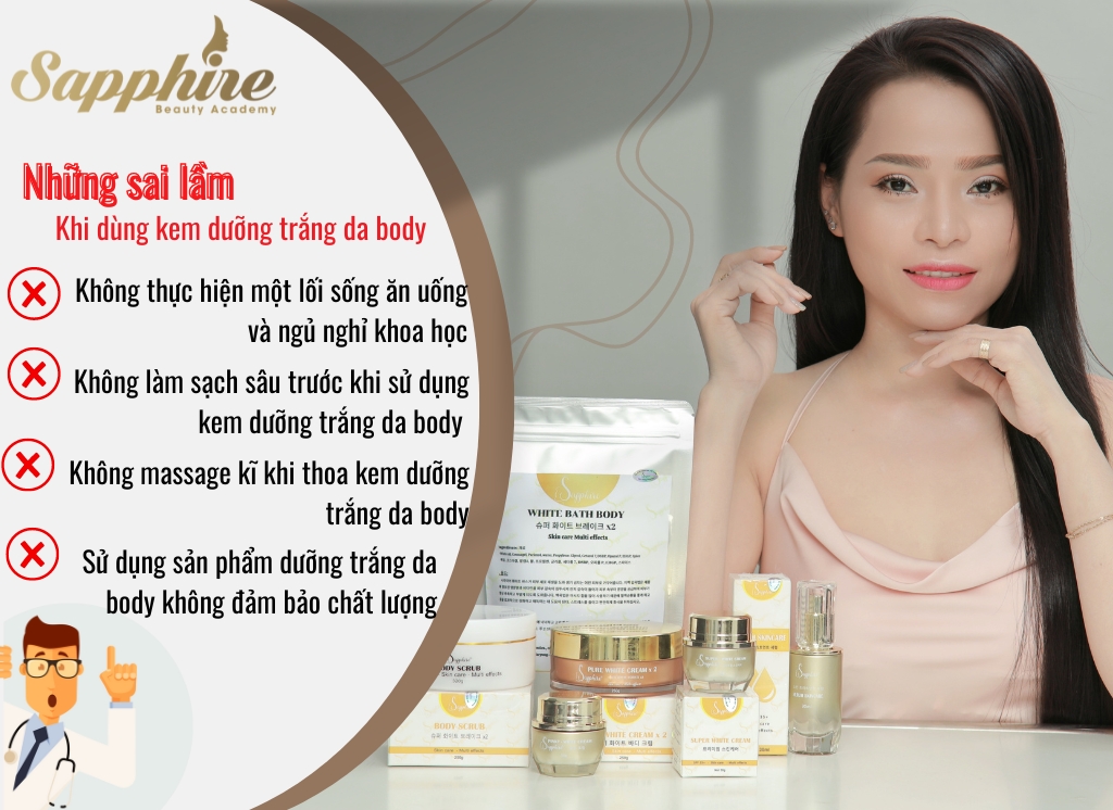 Kem dưỡng siêu kích trắng body Sapphire Pure White Creamx2 Pro 6