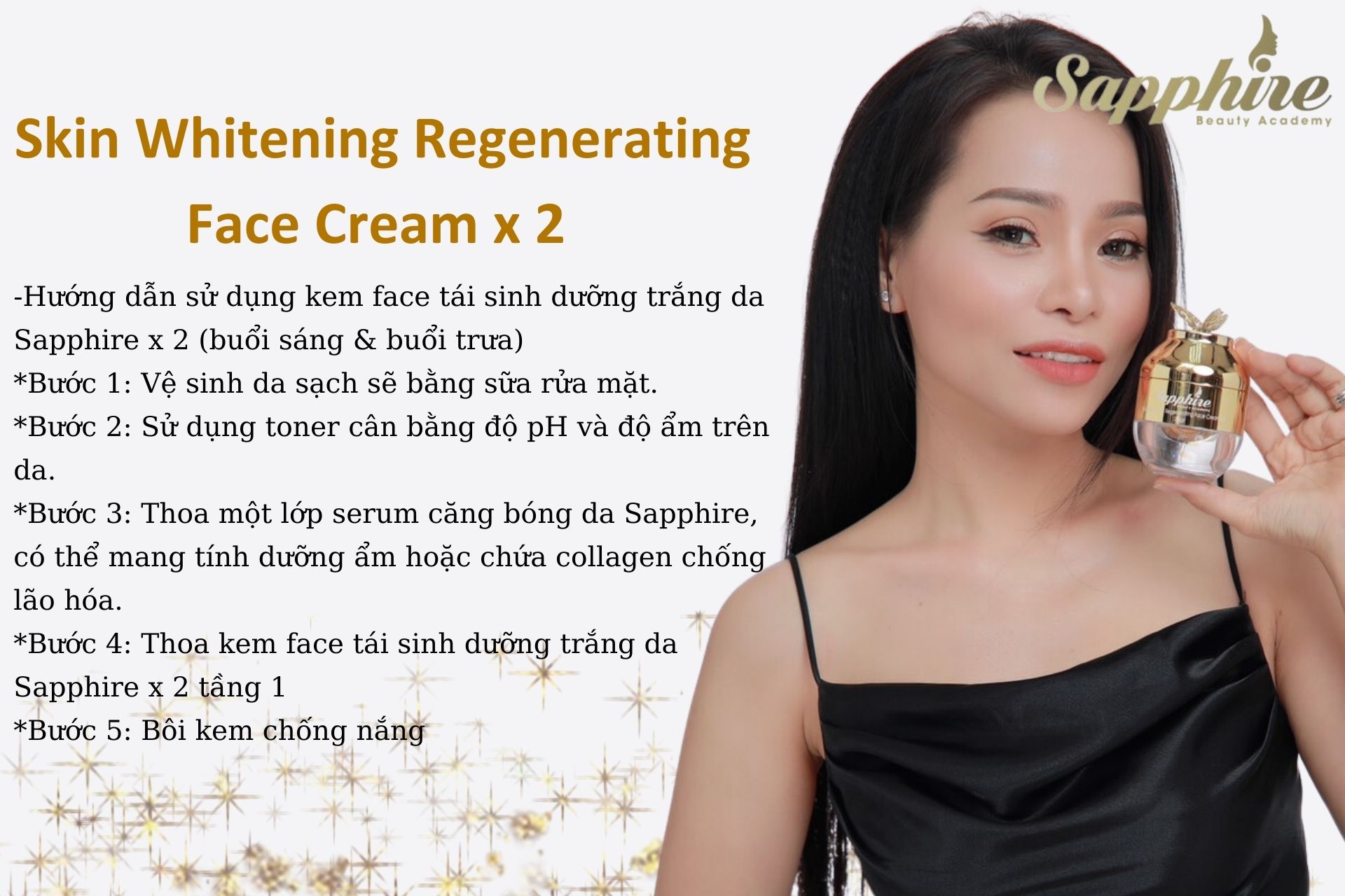 Kem Dưỡng Da Siêu Kích Trắng Sapphire Skin Whitening Regenerating Face Cream x 2 6