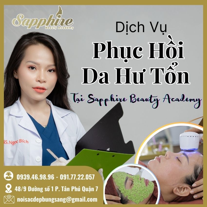 Dịch vụ phục hồi da hư tổn tại Sapphire Beauty Academy