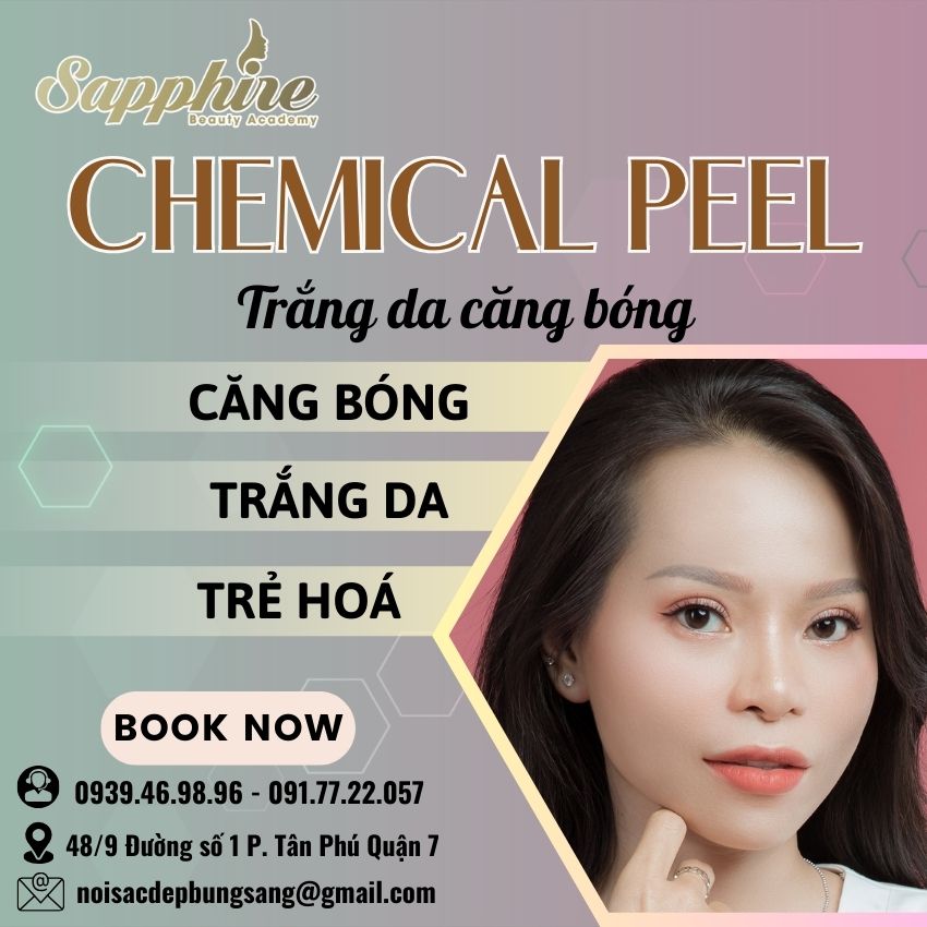 Dịch vụ chemical peel trắng da căng bóng tại Sapphire Beauty Academy